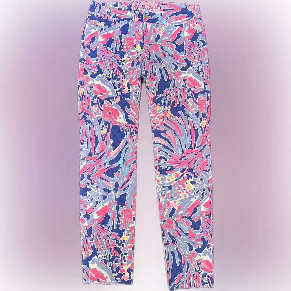 Lilly Pulitzer stretch cotton bright pants.